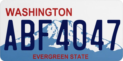 WA license plate ABF4047