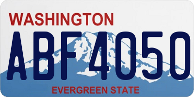 WA license plate ABF4050