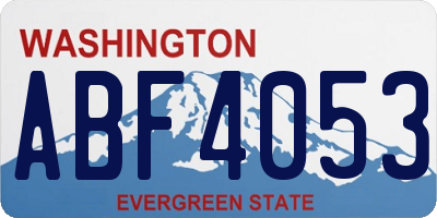 WA license plate ABF4053