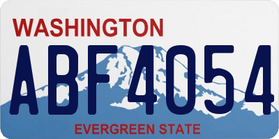 WA license plate ABF4054