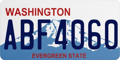WA license plate ABF4060