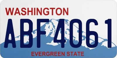 WA license plate ABF4061