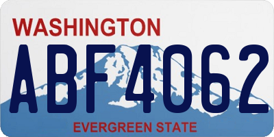 WA license plate ABF4062