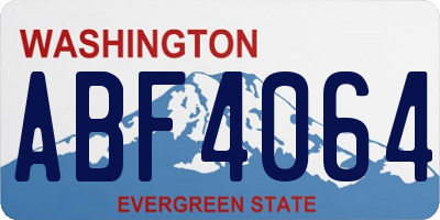 WA license plate ABF4064