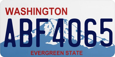 WA license plate ABF4065