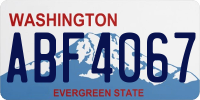 WA license plate ABF4067