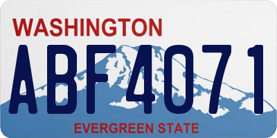 WA license plate ABF4071