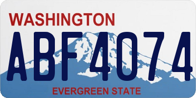WA license plate ABF4074