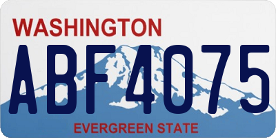 WA license plate ABF4075