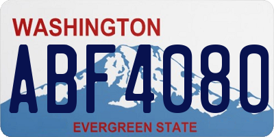 WA license plate ABF4080