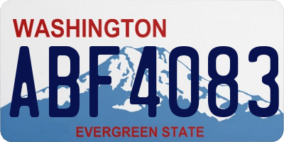 WA license plate ABF4083