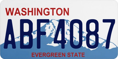 WA license plate ABF4087