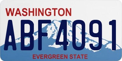 WA license plate ABF4091