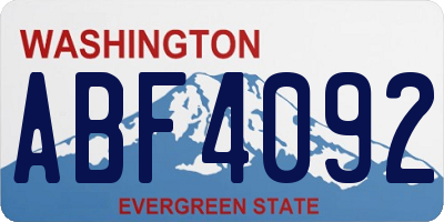 WA license plate ABF4092