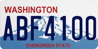 WA license plate ABF4100