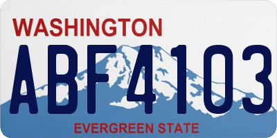 WA license plate ABF4103