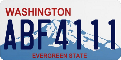 WA license plate ABF4111