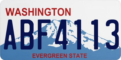 WA license plate ABF4113