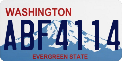 WA license plate ABF4114