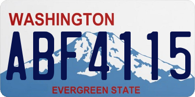 WA license plate ABF4115