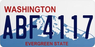 WA license plate ABF4117