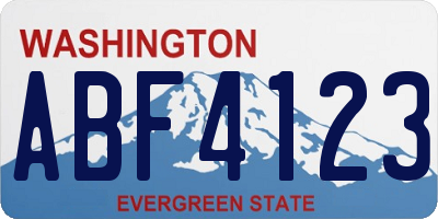 WA license plate ABF4123