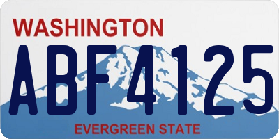 WA license plate ABF4125