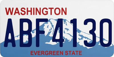WA license plate ABF4130