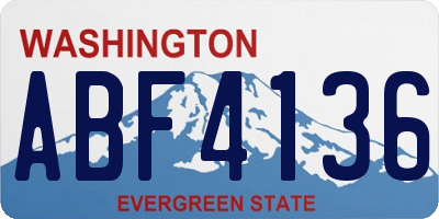 WA license plate ABF4136