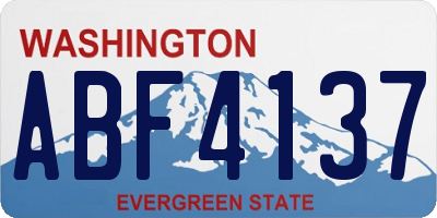 WA license plate ABF4137