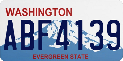 WA license plate ABF4139
