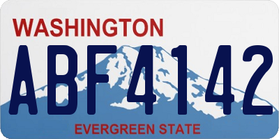 WA license plate ABF4142