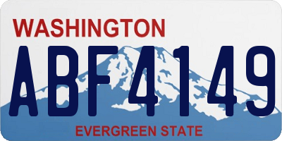 WA license plate ABF4149