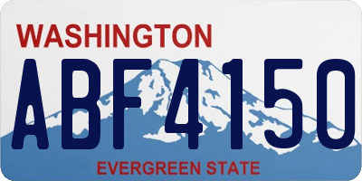 WA license plate ABF4150