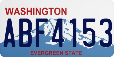 WA license plate ABF4153