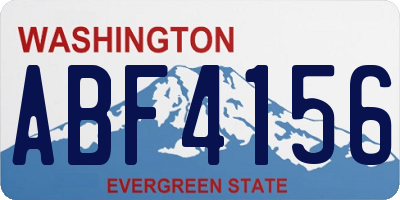 WA license plate ABF4156