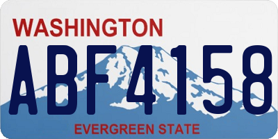 WA license plate ABF4158