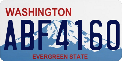 WA license plate ABF4160