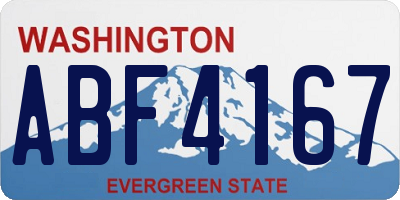 WA license plate ABF4167