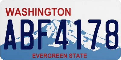 WA license plate ABF4178