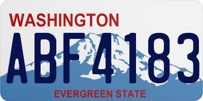 WA license plate ABF4183