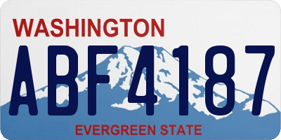 WA license plate ABF4187
