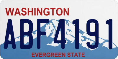 WA license plate ABF4191