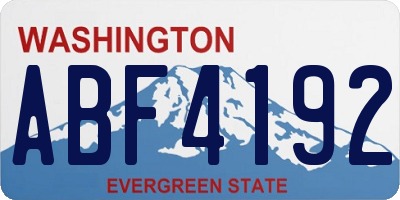 WA license plate ABF4192
