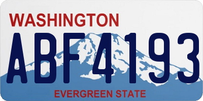 WA license plate ABF4193