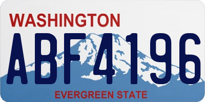 WA license plate ABF4196