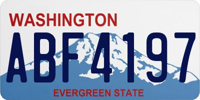 WA license plate ABF4197