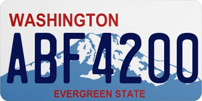 WA license plate ABF4200