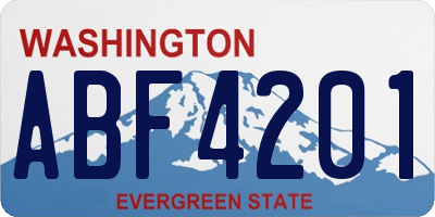 WA license plate ABF4201