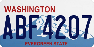 WA license plate ABF4207